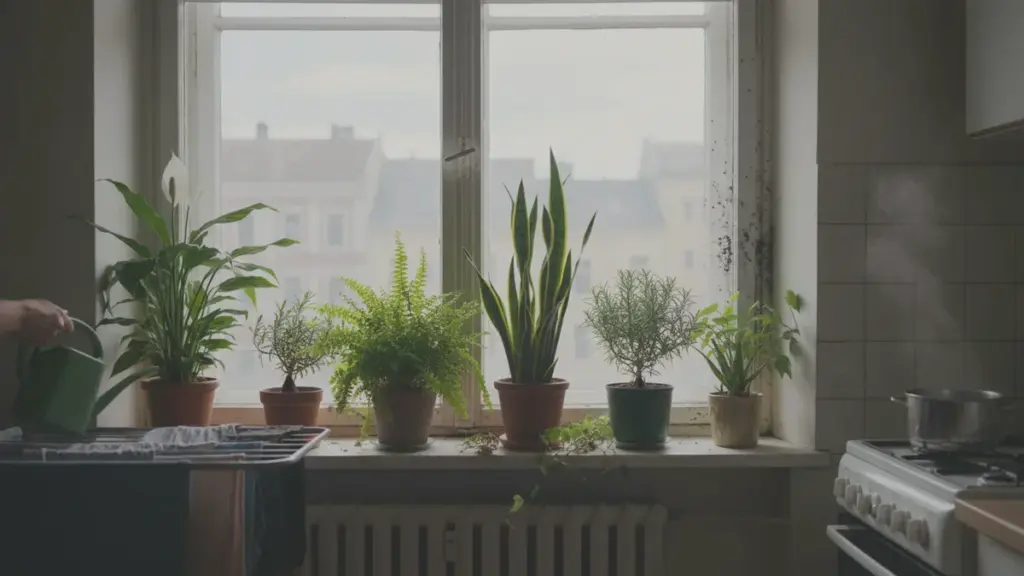 6 planter på vindaugskarmen som kan hjelpa med å avgrensa soppvekst ved vindauge