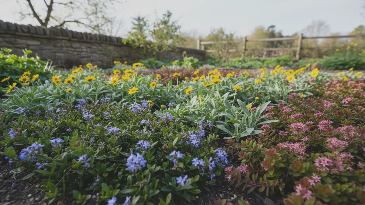 Tre lite kjende botndekkande staudar som held bedet blomstrande heile året